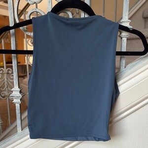 Zara Navy Fitted Crop Tank Top